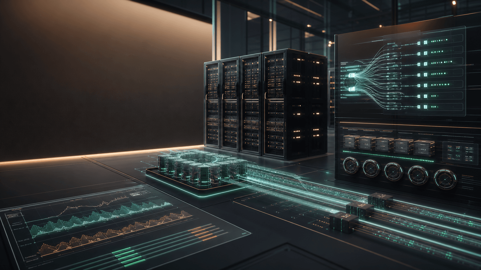 A production AI infrastructure control plane with model routing, API monitoring, and workload operations.